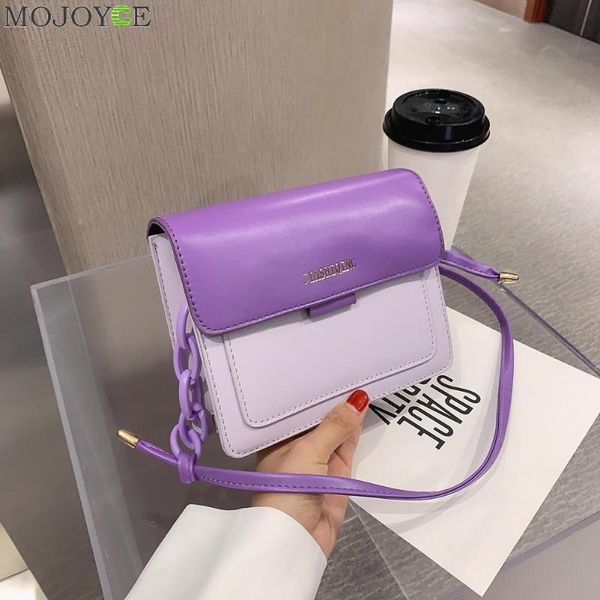 

women casual pu leather crossbody bag female hit color square money purse travel daily shoulder handbags