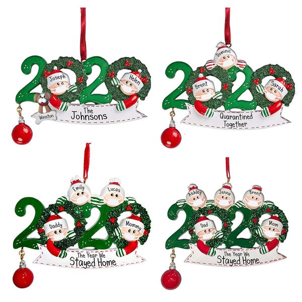 

quarantine christmas birthdays party new decoration gift product personalized family of 4 ornament pandemic social distancing dhl free