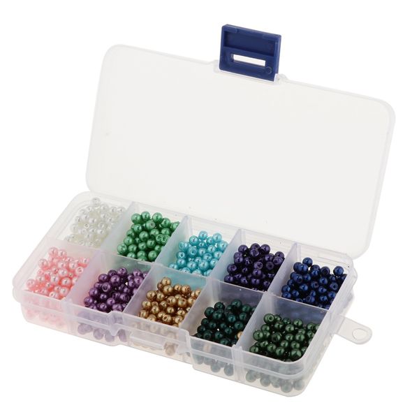 

1000pcs mixed color 4mm tiny satin luster glass pearl round beads kids craft