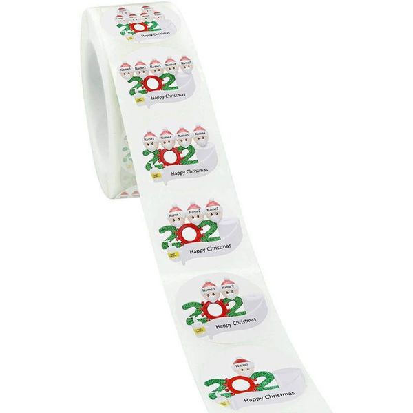 

500Pcs/ Roll 2021 Merry Christmas Stickers Labels Gift 2.5/3.8CM Theme Thank You For Your Business/ Order