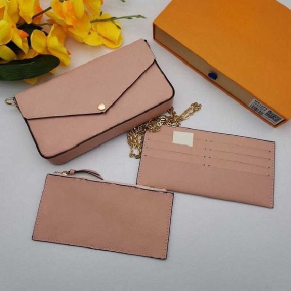 

classic luxury designer bag pochette felicie shoulder bags leather holder card clutch handbag messenger crossbodys purse with