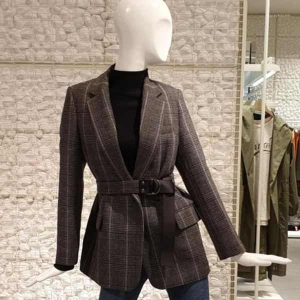 

women's suits & blazers spring autumn fashion office lady blazer long-sleeved retro plaid loose women small suit1, White;black