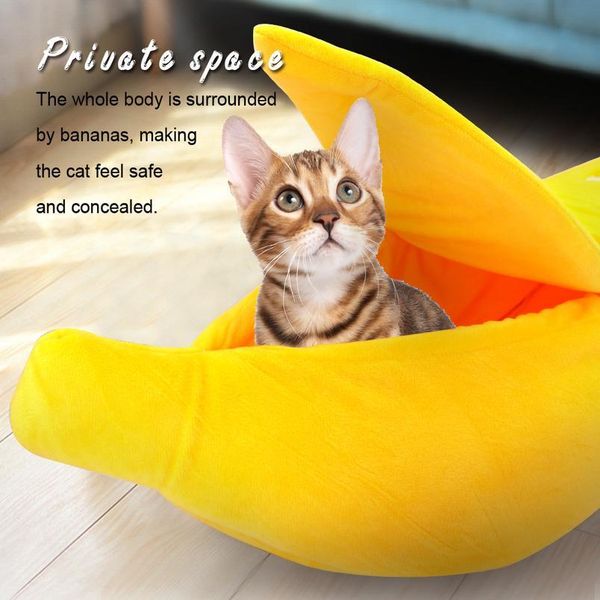 

cute banana cat bed house warm pet puppy banana cushion kennel portable pet mat beds for cats kitten soft cama bbyzws