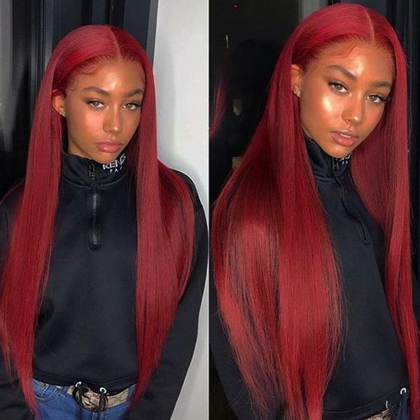 

99j lace front wig180 density hd transparent lace wig 13x4 malaysian remy lace front human hair wigs for black women, Black;brown