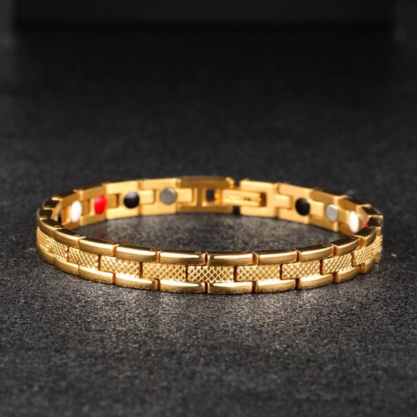 

link, chain design stainless steel magnetic bracelet for women girls love family gift no fade, Black