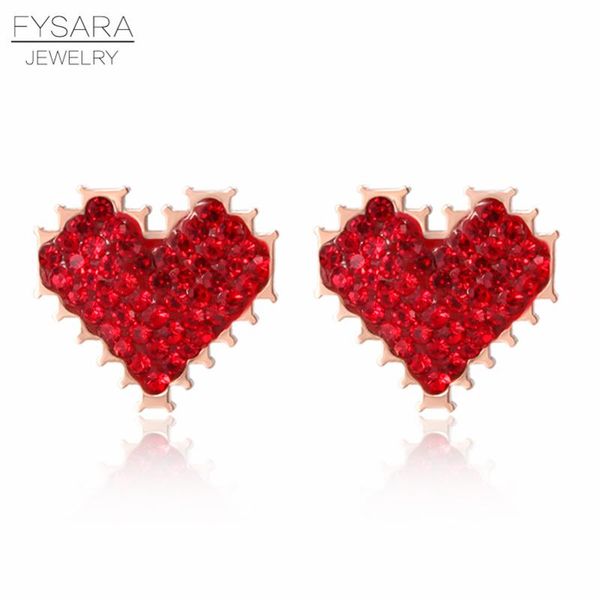 

fysara rhinestone сердца влюбленности серег для женщин мозаика фианитами кристаллов заявление boucles doreilles pour les femmes qylpmj, Golden;silver