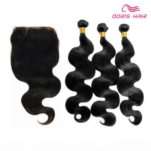 

4pcs lot grade 10a human hair weave with lace closure body wave wavy brazilian indian virgin remy hair unprocessed hair weaving bundles, Black;brown