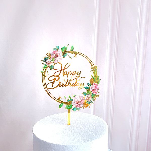Moda Kek Dekorasyon Kart Ekleme Aksesuarları Aşk Akrilik Çiçek Yeni Mutlu Süsler Düğün Malzemeleri Yeni Varış 3ZW K2