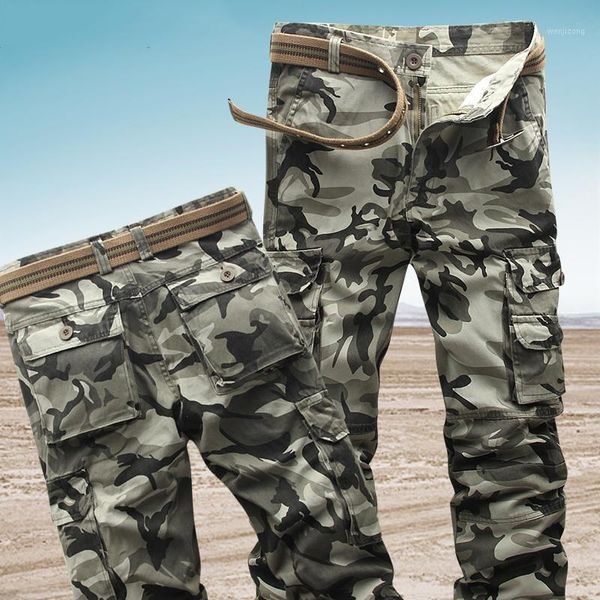 

cargo pants men overalls camouflage casual pants cotton tactical mens trousers green camo no belt1, Black