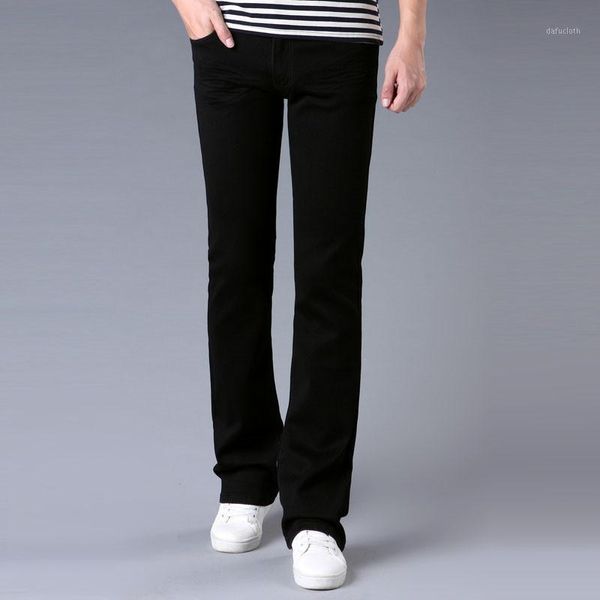 

men's micro flared jeans pants casual stretch horn black black korean version size 28-361, Blue
