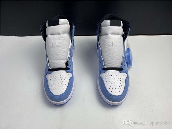 

2021 air authentic 1 high og university blue outdoor shoes white men midnight blue black retro sneakers zapatos sports with original bo