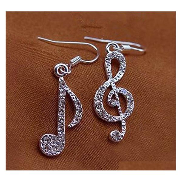 

geometric musical notes music asymmetrical earrings whole sqcdyz homes2007, Silver