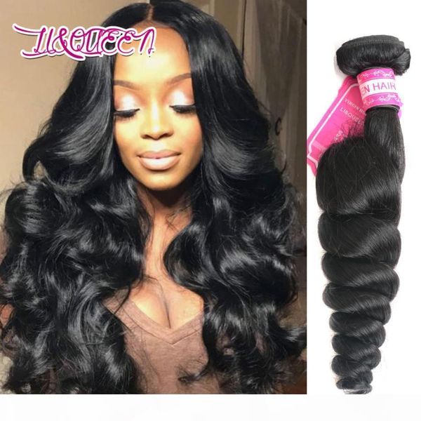 

brazilian loose wave hair weft 3 pieces lot brazilian virgin hair loose wave bundles double weft brazilian human hair natural color, Black;brown