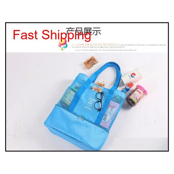 

portable insulated thermal picnic lunch box double layer shoulder qylgip bbgargden