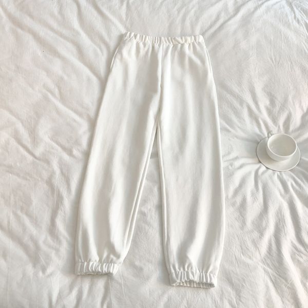 

2021 new spring casual stretch high waist women female trousers outwear black gray color harem pants 9eex, Black;white