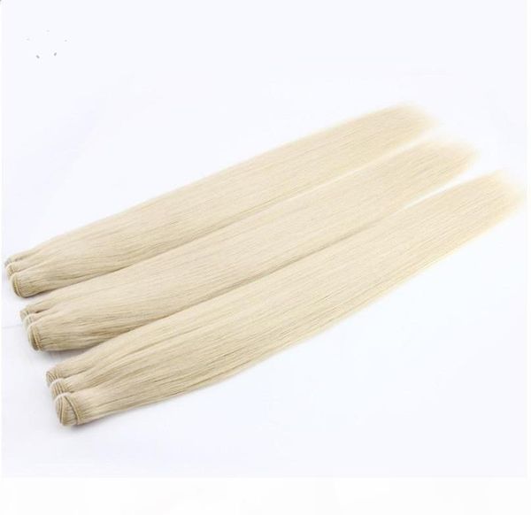 

peruvian straight hair bundles 10-30 inch 100% human hair extensions 1pc non remy hair weaving #60 platinum blonde color, Black