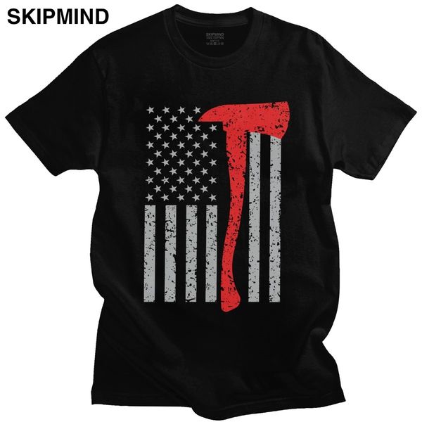 

fashion vintage firefighter short sleeve grunge american flag axe thin red lin fitted sport hooded sweatshirt hoodie t shirt
