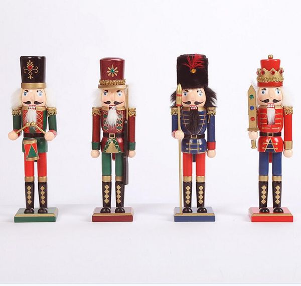

30cm wooden christmas nutcracker soldiers puppet zakka creative deskdecoration large size christmas ornaments drawing walnuts soldier 88
