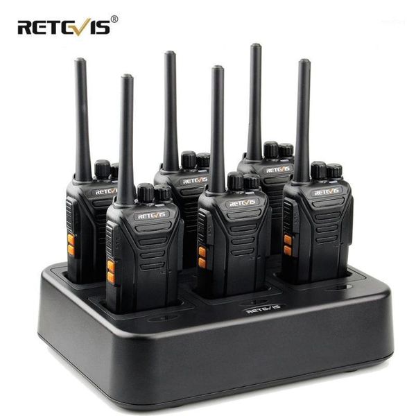 

6pcs retevis rt27 walkie talkie +six-way charger pmr radio pmr446/frs vox usb charging portable 2 way radio for l/restaurant1