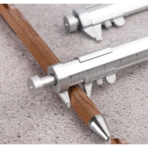 

1 pc multi-function 0.5mm ballpoint pen vernier caliber roller pen measuring tool scale ruler pen writing instrument stationery