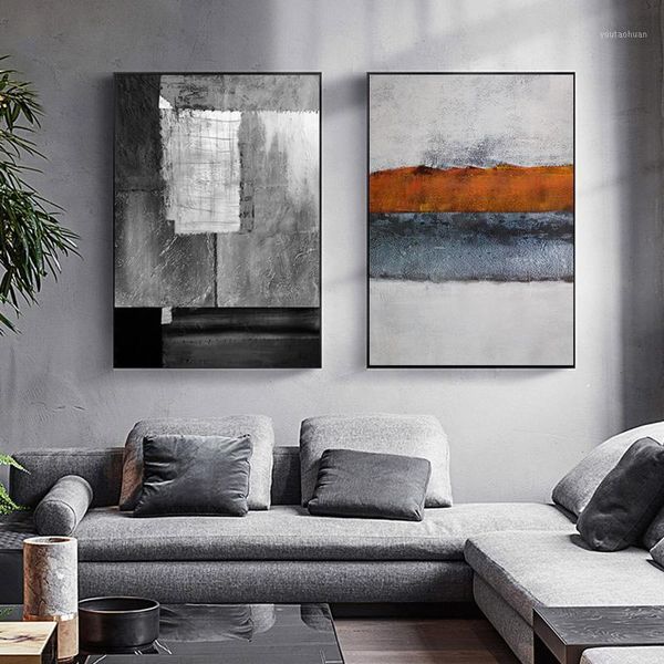 

paintings abstract industrial style canvas painting poster print modern white and black wall art pictures for living room home decoration1