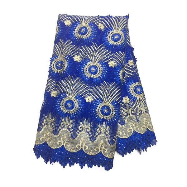 

dark blue 3d african lace fabric for dress, tulle french lace with stones embroidered guipure water soluble nigerian fabric, Pink;blue