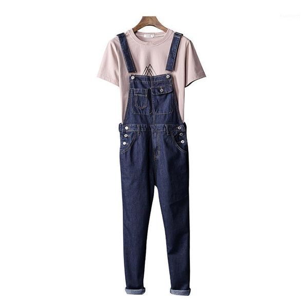 

men's cargo bib pants pockets 2020 streetwear suspender denim jumpsuit hip hop loose mens jeans overalls rompers plus size 5xl1, Blue