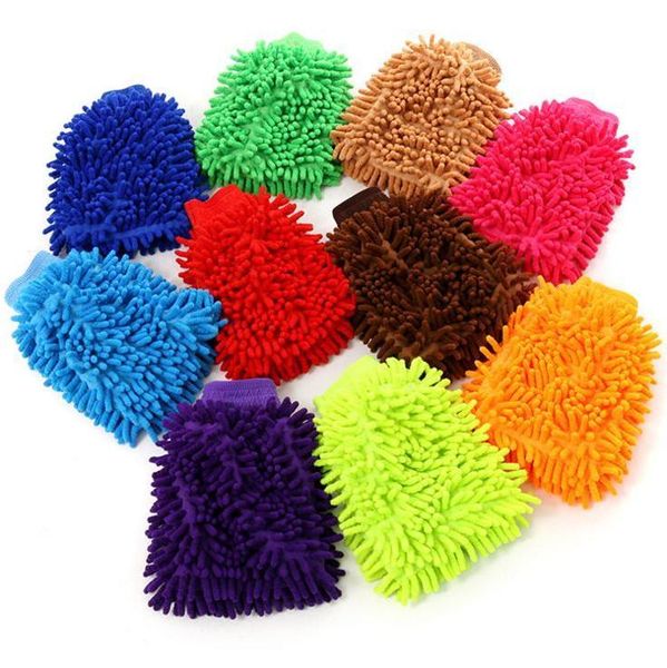 

chenille gloves candy color chenille cleaning gloves high density coral washing gloves multi-use double-sided chenille glove