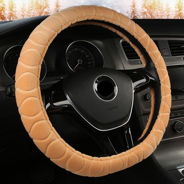 

winter plush steering wheel cover for polo sedan 3 4 5 6 7 touran phaeton scirocco auto accessories