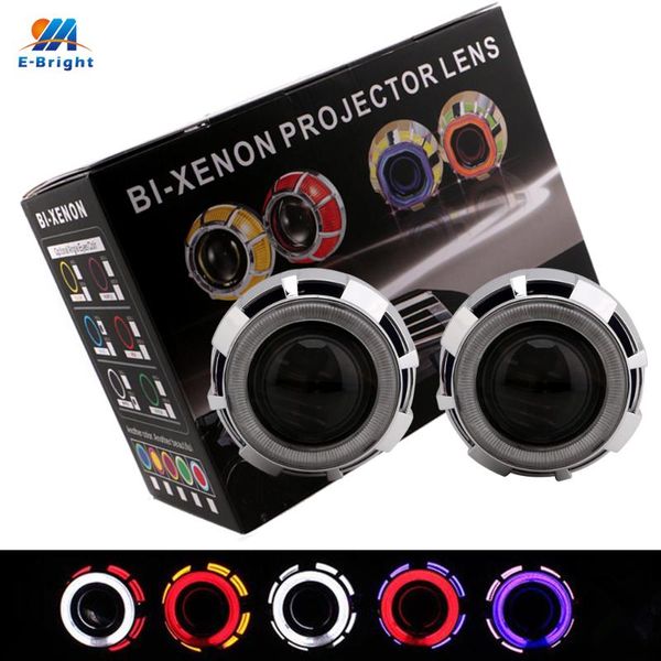 

ym e-bright 1set(2pcs) 2.5 inches hid bi xenon headlight projector lens 2pcs angel eyes 6000k for h1 h4 h7