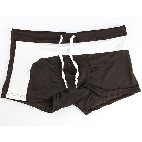 

mens swimming trunks pure color boxer beach cool sport casual spandex and nylon briefs comfortable swim shorts trunks1, White;black