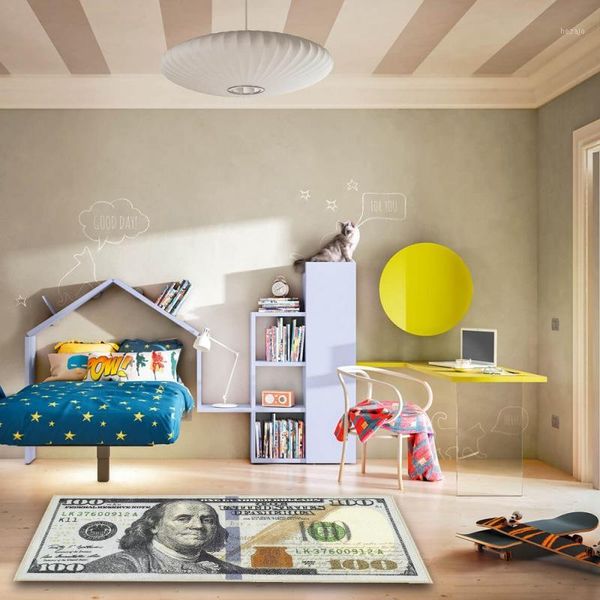 

carpets one hundred dollar 100 bill print non-slip area rug modern home decor carpet runner1