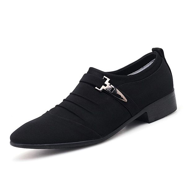 

dress shoes men fashion flat quality style cloth driving oxfords loafers solid breathable office footwear, Black