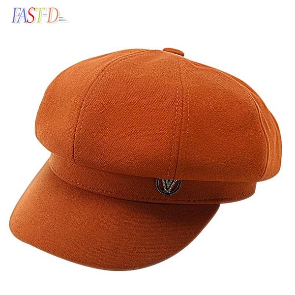 

stingy brim hats fast-d sboy cap for women auutmn winter ladies octagonal hat casual painter fashion beret, Blue;gray