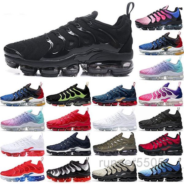 

2019 new good casual shoes rainbow full black white tn red men footwear sneakers size 36-45 sdf5