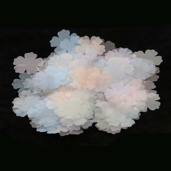 

100 pieces tulle chiffon flower shape embellishment for diy hair accessories headwear supplies