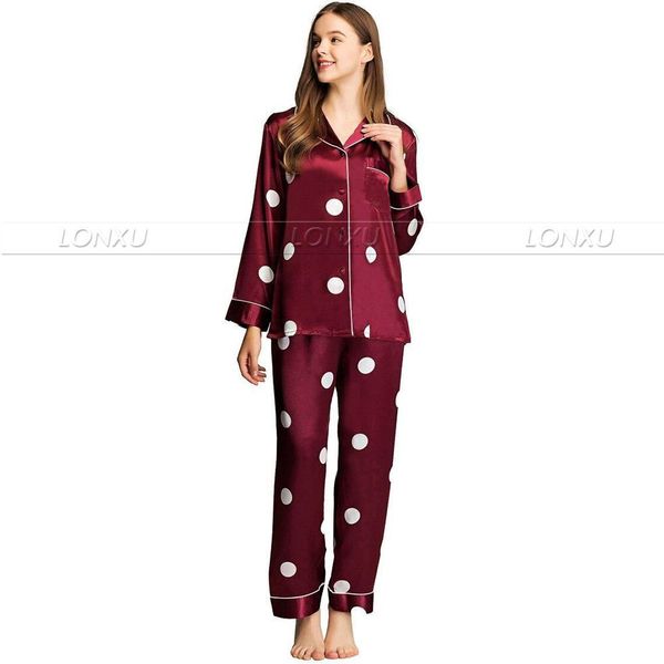 Womens Silk Satin Pijamas Set Pajamas PJS Set Sleepwear Nightwear Loungewear XS ~ 3XL Plus Size__Para presentes Xmas 201113