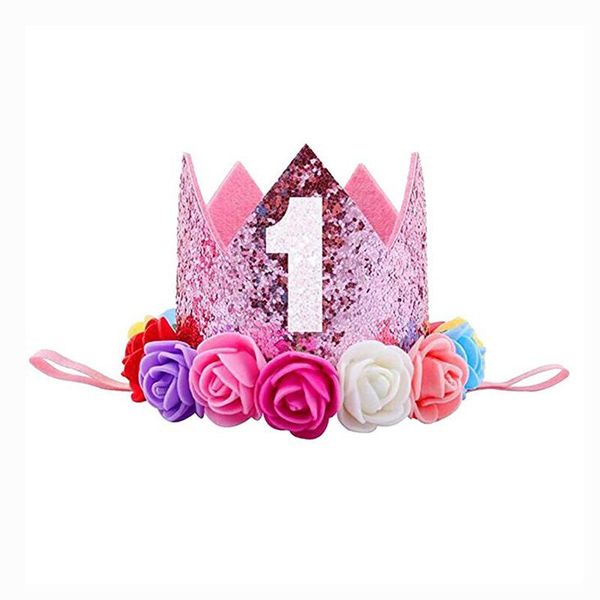 

baby princess crown hat baby girl 1st birthday hat with artificial rose flower for first birthday party p booth props