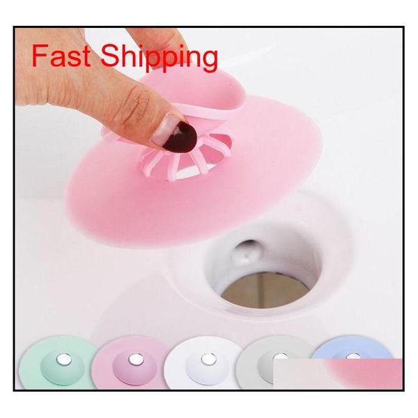 

salable silicone floor drain ufo type floor drain cover push-type kitchen toilet bathroom anti-blocking sewer household cleaning lc7or