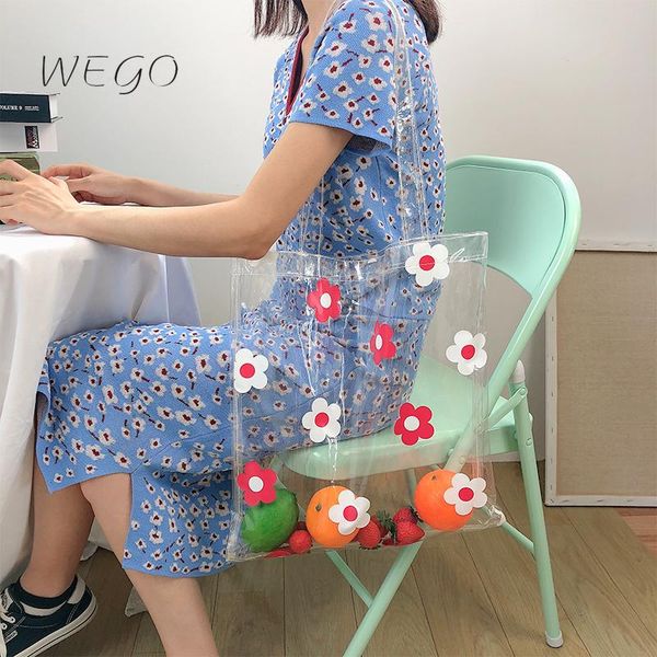 

summer bags women 2020 new large capacity pvc fruit flowers cool summer jelly transparent shoulder bag pvc