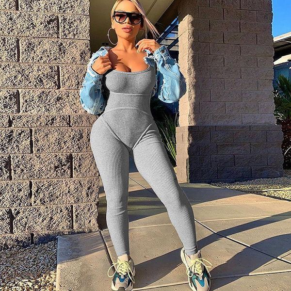

ribbed skinny casual womens jumpsuit biker shorts rompers summer sleeveless sporty workout bodycon playsuits solid drop shipping, Black;white