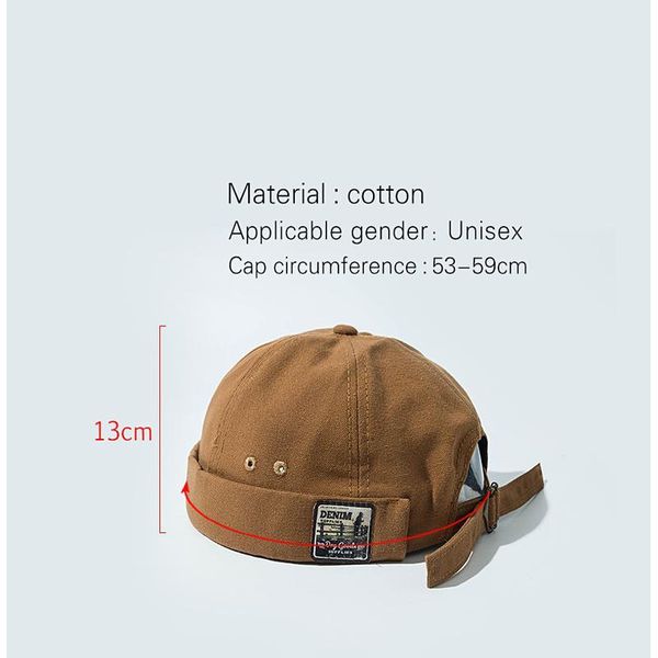 

cotton vintage brimless hat breathable beanie hats retro adjustable literary landlord sailor cap women men hip jllkpa, Black;white