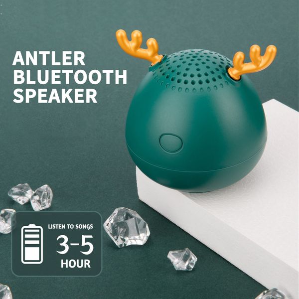 Bonitos Antlers Speakers Bluetooth Speaker Presente de Natal Mini Sem Fio Speaker TF Cartão Usb Subwoofer Portátil MP3 Música 40mm