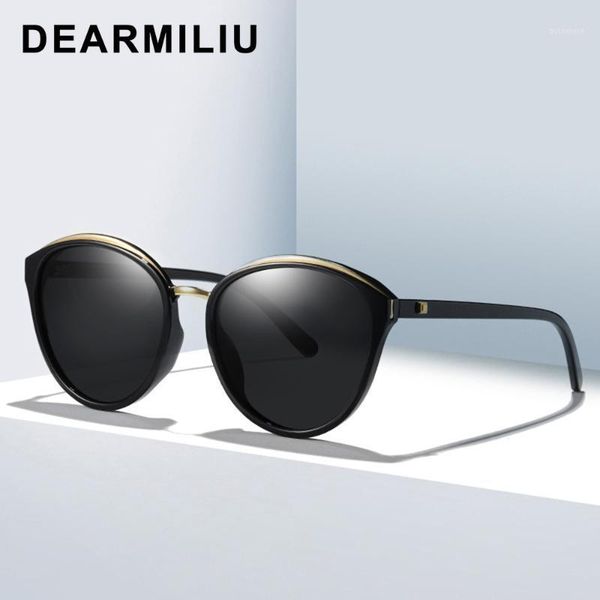 

dearmiliu design women's round polarized sunglasses driving cat eye sun glasses gradient goggle uv400 gafas de sol shades women1, White;black