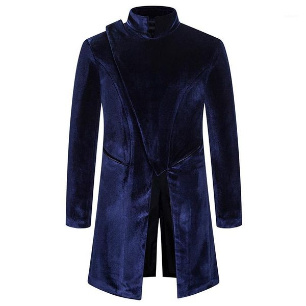 

winter men windbreaker suit casual long sleeve korean wool european young men performance clothes stand collar long windbreaker1, Tan;black