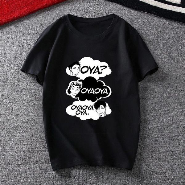 

women t shirts haikyuu oya oya anime tshirt women kuroo anime bokuto manga shoyo japanese summer shirt ladies clothing, White