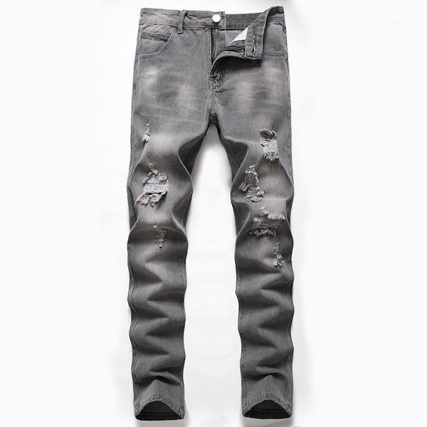 

2d men jeans european and american new grey black foreign trade straight pants fashion1, Blue