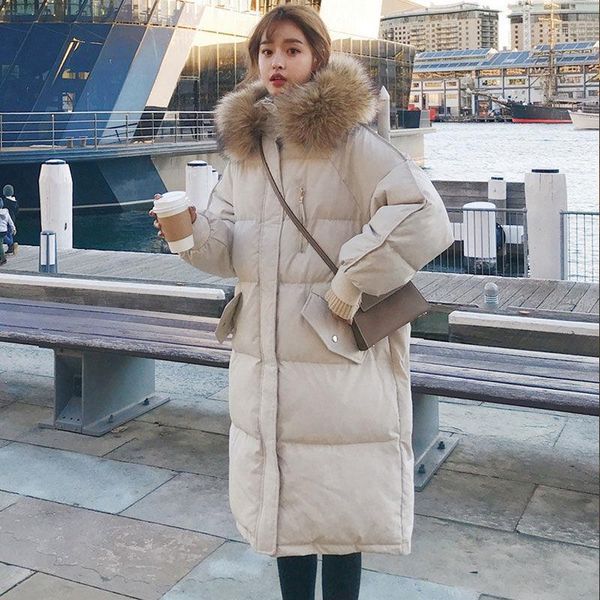 

parka autumn winter jacket women clothes vintage korean coat female women's down cotton jacket warm thick long parkas oversized1, Black