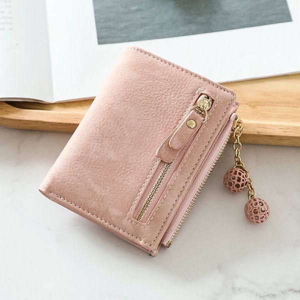 

small matte leather wallets women coin purse card holder ladies zipper clutch female purses cute wallet carteira