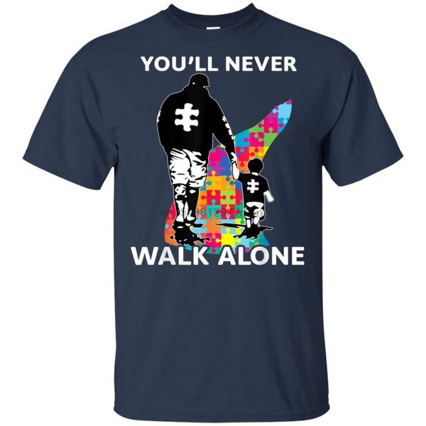 

lumvechai never walk alone t-shirt отец и сын аутизм awareness спорта толстовка с капюшоном толстовка